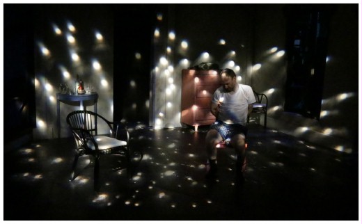 (Image: An Unconscious Roberto is Tied to a
 Chair. The Room is Illuminated by a Large Number
 of Light-Dots)