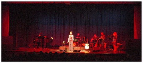 (Image: `Patsy' with her Backup Band and Vocalists
  on Stage)