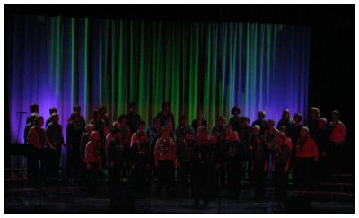(Image: The ScotianAires in Red with a Lavender and Green
  Back Curtain)