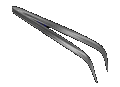 (Image Left: Curved-Jaw Tweezers)